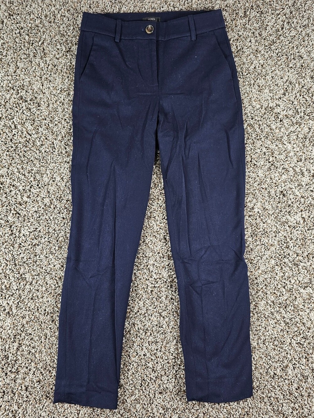J Crew Womens Sz 0 Flat Front Slim leg Chino Dress Pants Dark Blue